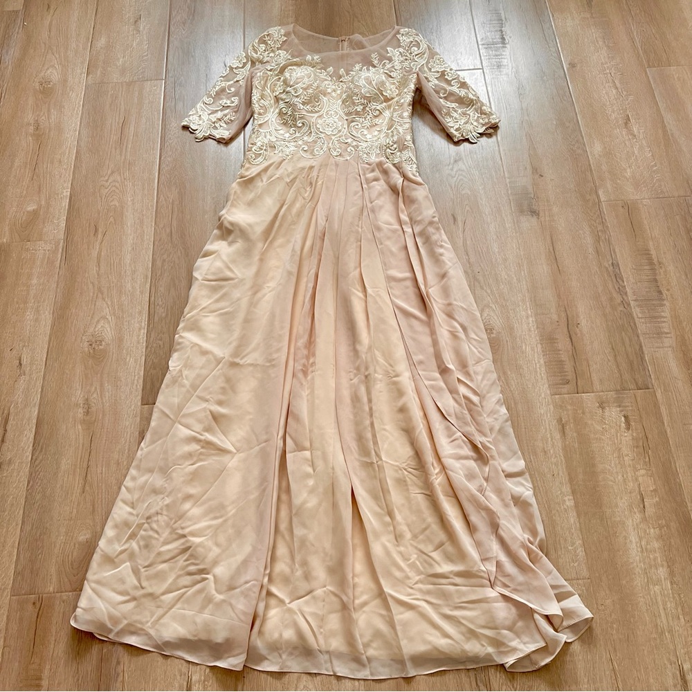 NWT JJ'S HOUSE Wedding,‎ Special Occasions Dress Champagne Embroidered Size 12